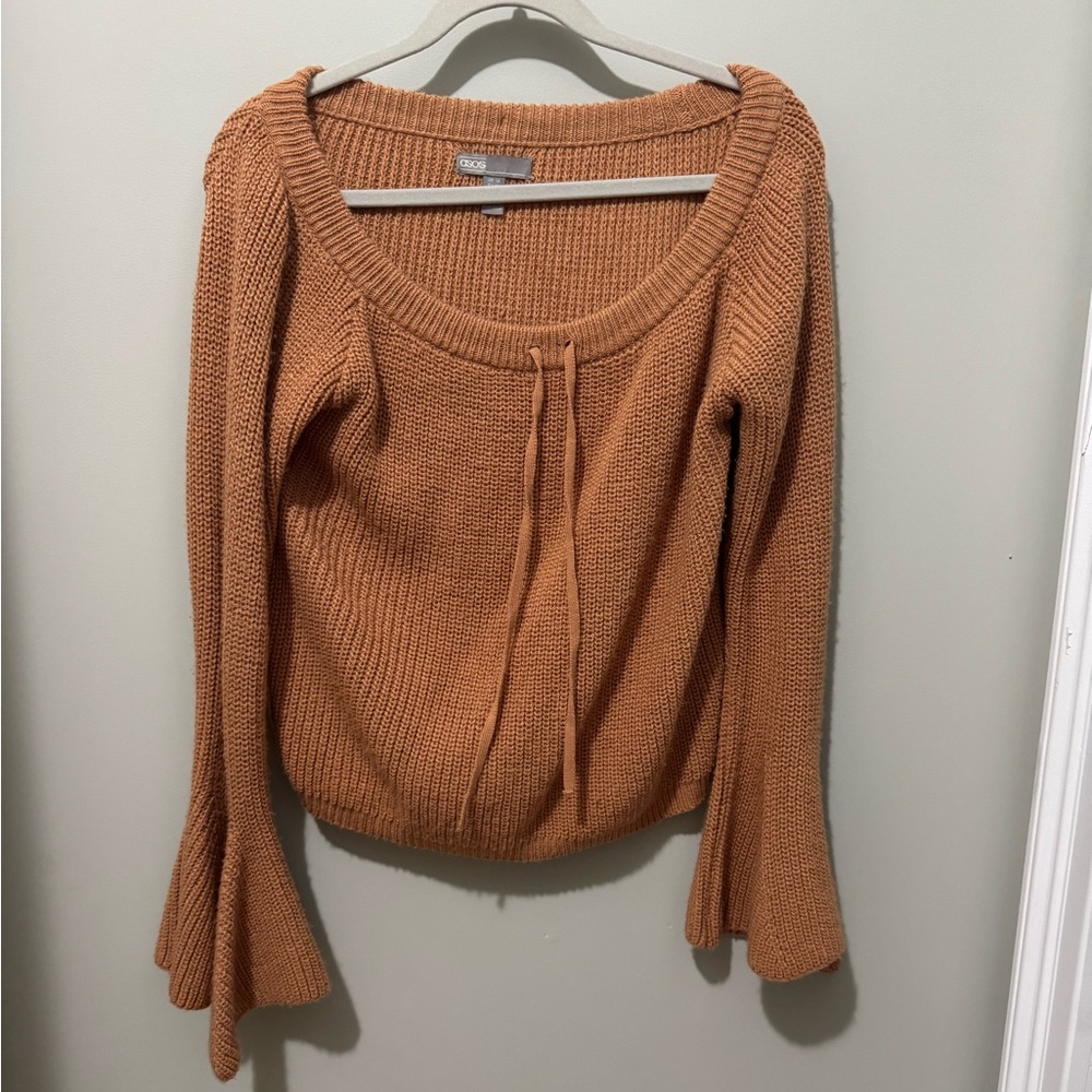 ASOS Women's Rust Sweater with Flared Sleeves